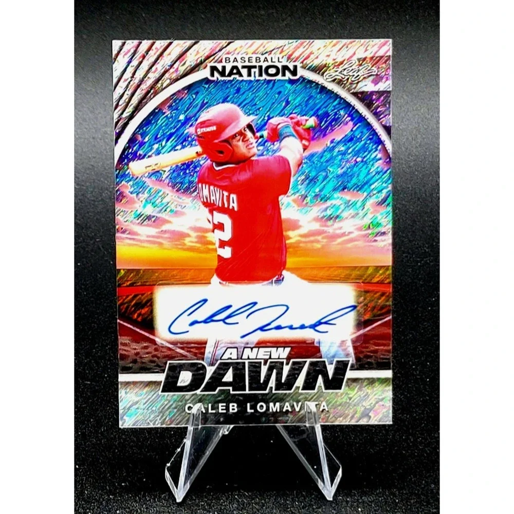 2025 Caleb Lomavita RC Dawn Auto /15, Crusade Gold Mojo /10 Nationals Prospect